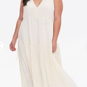 Forever 21 Plus column midi dress light yellow